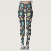 Schönes mehrfarbiges Blumenmuster Leggings (Vorderseite)