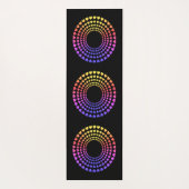 Schönes mehrfarbiges Herz Mandala auf schwarz Yogamatte (Rückseite)