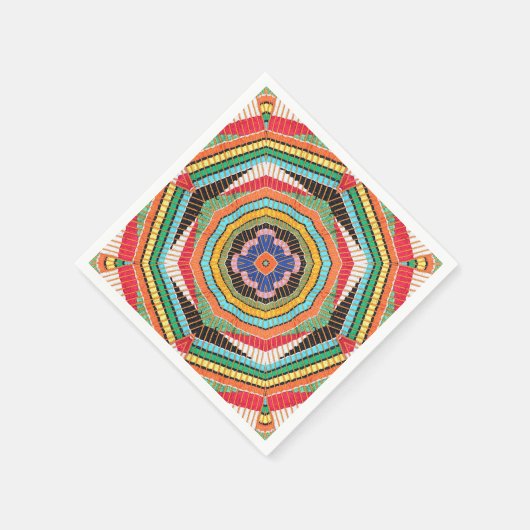 Schönes mehrfarbiges Kente Kaleidoskop Serviette (Ecke)