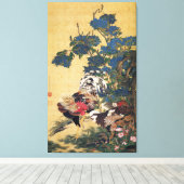 Schönes mehrfarbiges Rooster und Hen Leinwanddruck (Insitu (Holzboden))