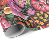 Schönes mexikanisches Blumenmuster Geschenkpapier (Rolleneckpunkt)