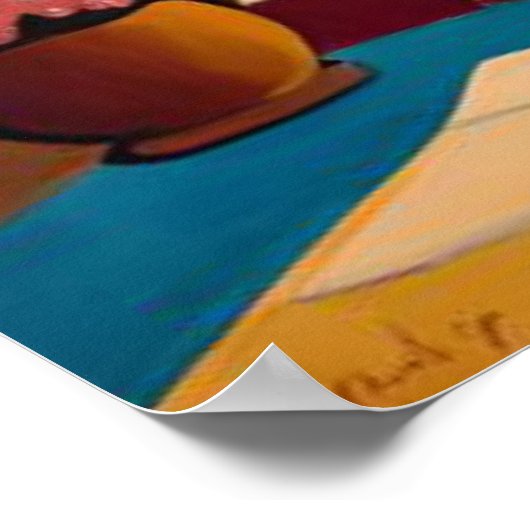 Schönes mexikanisches Dorf in den Bergen Poster (Ecke)