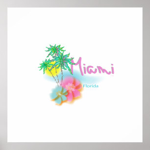 Schönes Miami, Florida, Palmen Poster