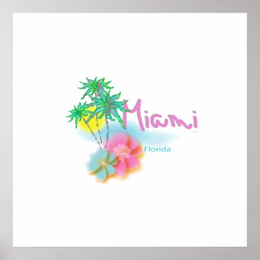 Schönes Miami, Florida, Palmen Poster (Vorne)