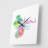 Schönes Miami Florida Quadratische Wanduhr (Winkel)