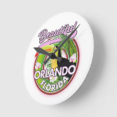 Schönes Miami Orlando Reiselogo Runde Wanduhr (Winkel)
