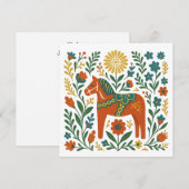 Schönes Midsommar Schwedische Volkskunst Einladung (Vorne/Hinten)