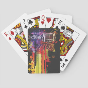 Schönes Mikrofon-Deck beim Kartenspielen Spielkarten