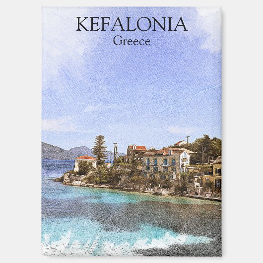 Schönes Minimal Kefalonia Griechenland Malerei Magnet (Vorderseite)