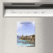 Schönes Minimal Kefalonia Griechenland Malerei Magnet (In Situ (Geschirrspüler))