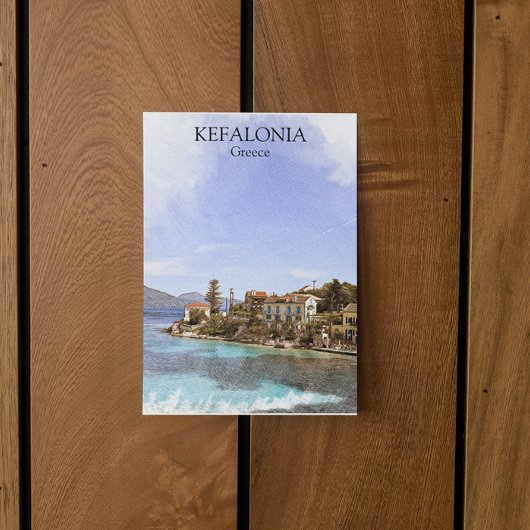 Schönes Minimal Kefalonia Griechenland Malerei Postkarte