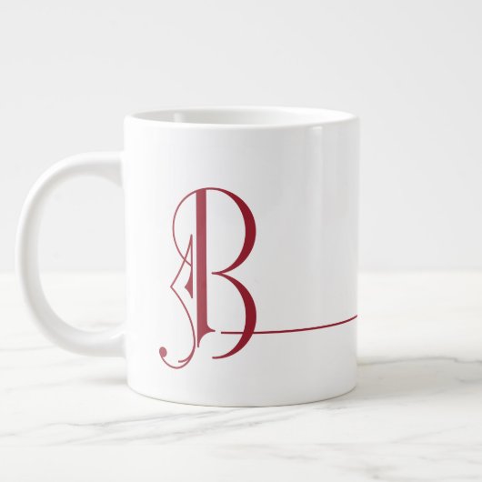 Schönes Minimalistisches Monogramm B Jumbo-Tasse (Links)