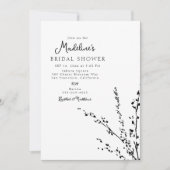 Schönes Minimalistisches weißes Brautparty Einladung (Vorderseite)