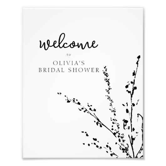 Schönes Minimalistisches weißes Brautparty Fotodruck (Vorne)