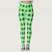 Schönes Minze Green und Black Mandela Muster Leggings (Vorderseite)