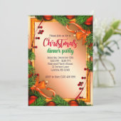 Schönes MistletoFrame Weihnachtsessen Party Einladung (Stehend Vorderseite)