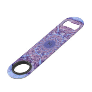 Schönes mit Monogramm buntes lila Kaleidoskop Speedflaschenöffner