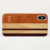 Schönes mit Monogramm Holz Stripes Muster Case-Mate iPhone Hülle (Rückseite (Horizontal))