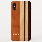 Schönes mit Monogramm Holz Stripes Muster Case-Mate iPhone Hülle (Rückseite)
