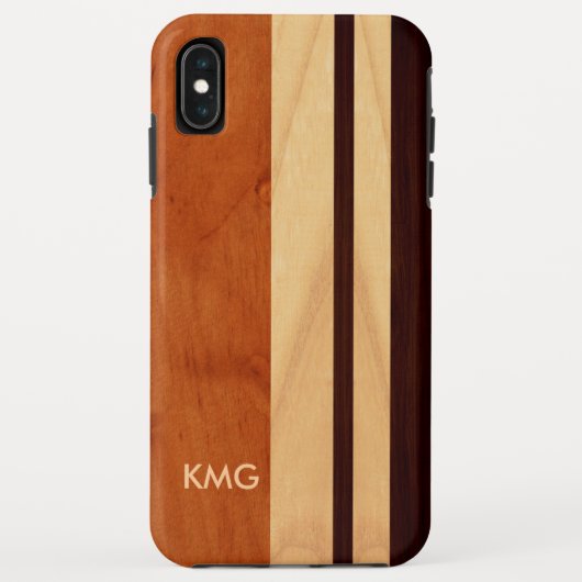 Schönes mit Monogramm Holz Stripes Muster Case-Mate iPhone Hülle (Rückseite)