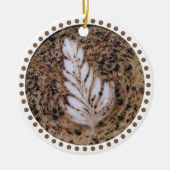 Schönes Mocha Blumengestein Keramik Ornament (Vorne)