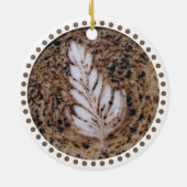 Schönes Mocha Blumengestein Keramik Ornament (Hinten)