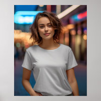 Schönes Modell mit weißem Gildan-T - Shirt