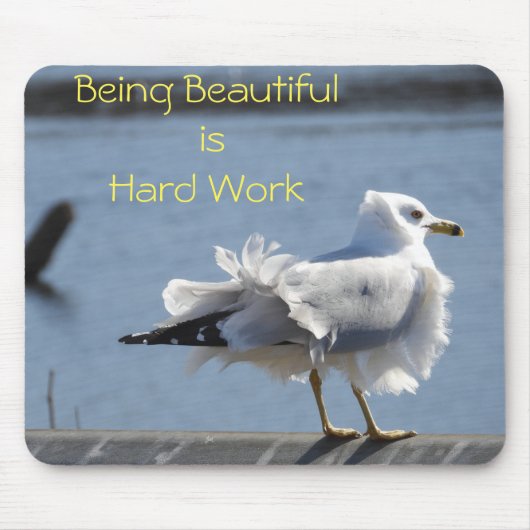 Schönes Modell Sea Gull - Ruffled Feathers Mousepad (Vorne)