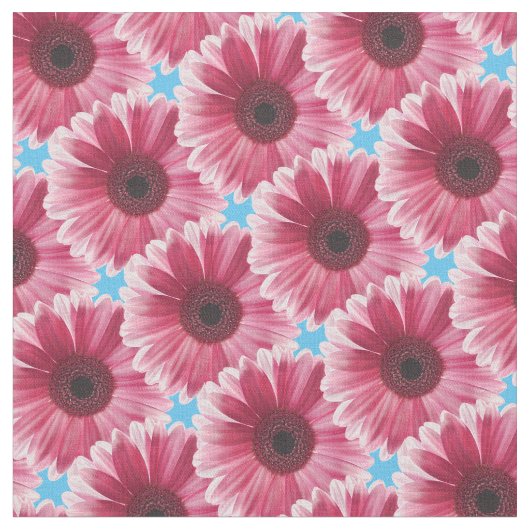 Schönes Modern Pink Gerbera Blume Muster Stoff (Nahaufnahme)