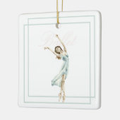 Schönes modernes Ballerina Blau, rosa geometrisch Keramikornament (Links)