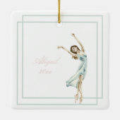 Schönes modernes Ballerina Blau, rosa geometrisch Keramikornament (Rückseite)