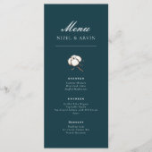 Schönes modernes Baumwolle-Grün-Elegant Menükarte (Vorderseite)