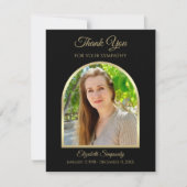 Schönes modernes Beileid Danke Fotokarte (Vorderseite)