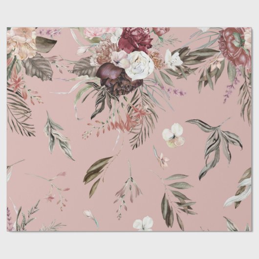 Schönes, modernes Blumenmuster-Geschenk Geschenkpapier (Flach)