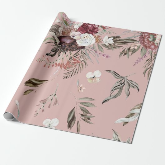 Schönes, modernes Blumenmuster-Geschenk Geschenkpapier (Ungerollt)