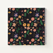Schönes modernes dunkles Blumenmuster Monogramm Notizblock (Rückseite)