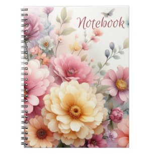 Schönes, modernes Feminine Pastel Blume Notebook Notizblock