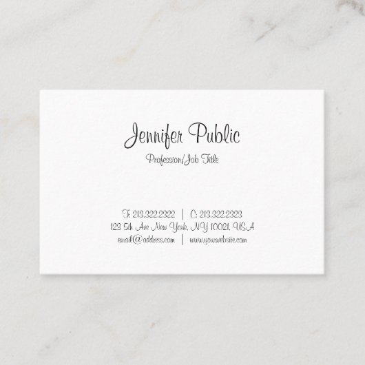 Schönes, modernes, handgeschriebenes Skript Cool e Visitenkarte (Vorderseite)