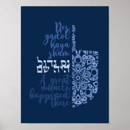 Schönes modernes Hanukkah Dreidel Poster