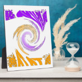 Schönes modernes Kunstdesign: Lila und Goldbrust Fotoplatte (Seite)