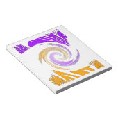 Schönes modernes Kunstdesign: Lila und Goldbrust Notizblock (angewinkelt)