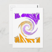 Schönes modernes Kunstdesign: Lila und Goldbrust Postkarte (Vorne/Hinten)