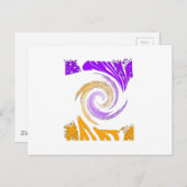 Schönes modernes Kunstdesign: Lila und Goldbrust Postkarte (Vorne/Hinten)
