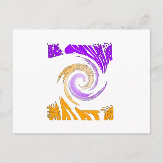 Schönes modernes Kunstdesign: Lila und Goldbrust Postkarte (Vorderseite)