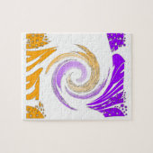 Schönes modernes Kunstdesign: Lila und Goldbrust Puzzle (Horizontal)