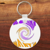 Schönes modernes Kunstdesign: Lila und Goldbrust Schlüsselanhänger (Vorderseite)