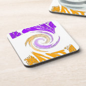 Schönes modernes Kunstdesign: Lila und Goldbrust Untersetzer (Linke Seite)