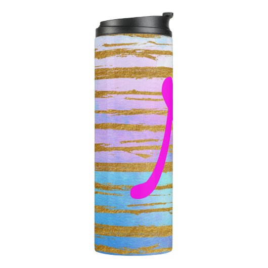 Schönes modernes Monogramm Thermosbecher (Nach links gedreht)