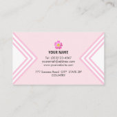 Schönes, modernes Rosa und Weiß Visitenkarte (Rückseite)