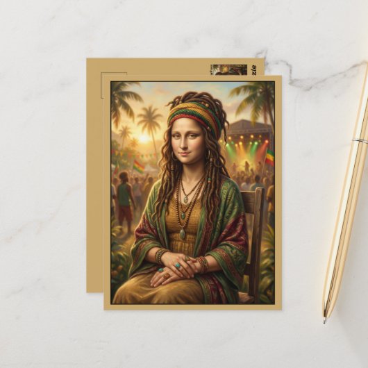 Schönes Mona Lisa Reggae Festival Postkarte (Vorderseite/Rückseite Beispiel)